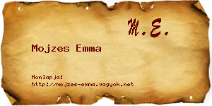 Mojzes Emma névjegykártya