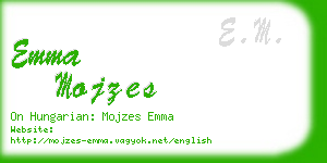 emma mojzes business card